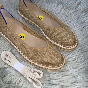 Rothy’s Gold espadrille shoes
